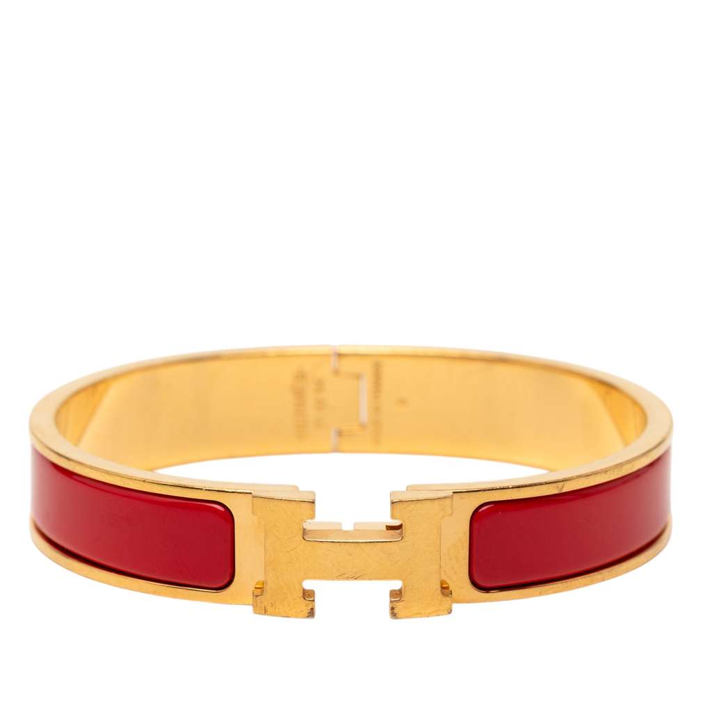 Hermès Narrow Enamel Clic H Bracelet PM