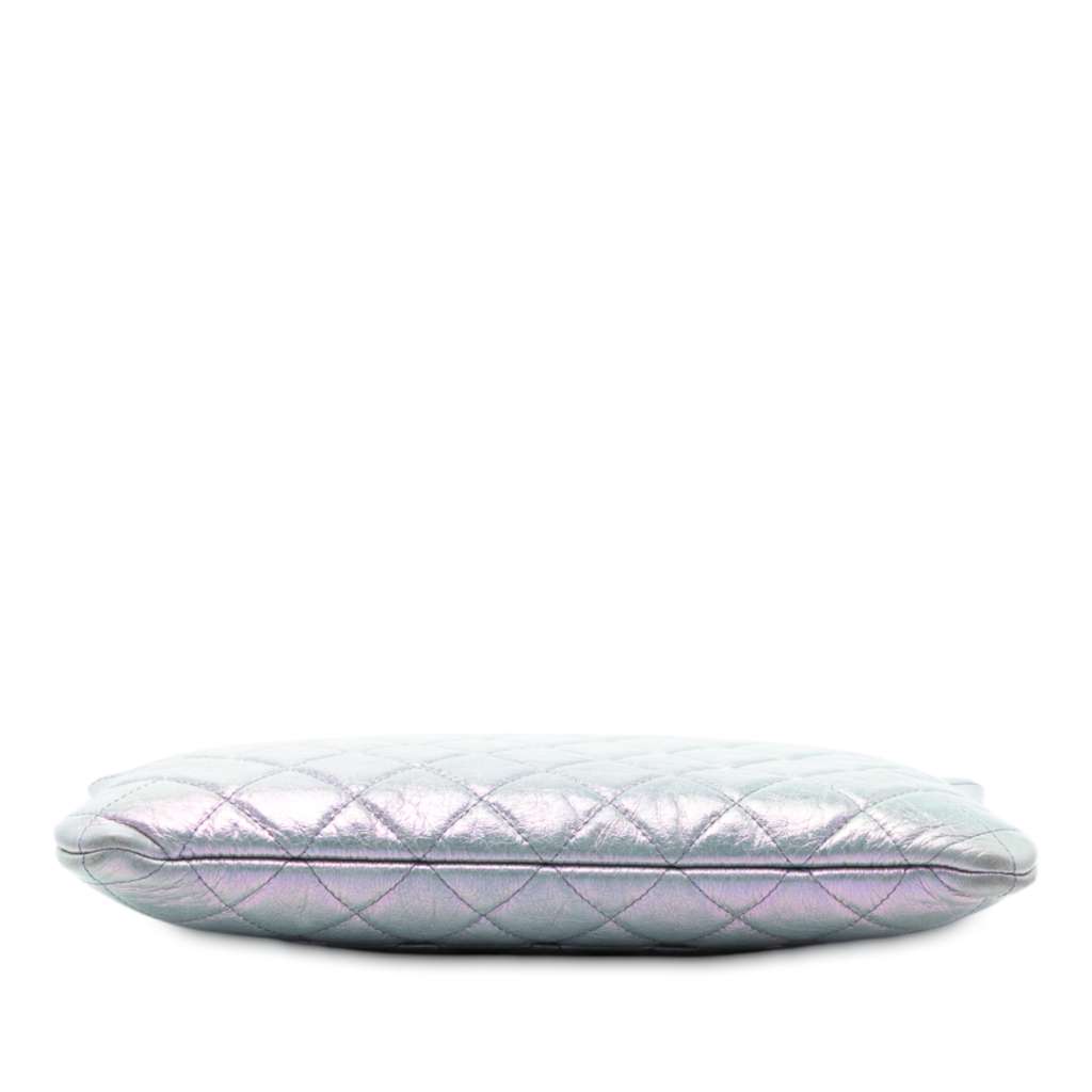 Chanel Medium Quilted Metallic Aged Calfskin O Case Clutch - 3