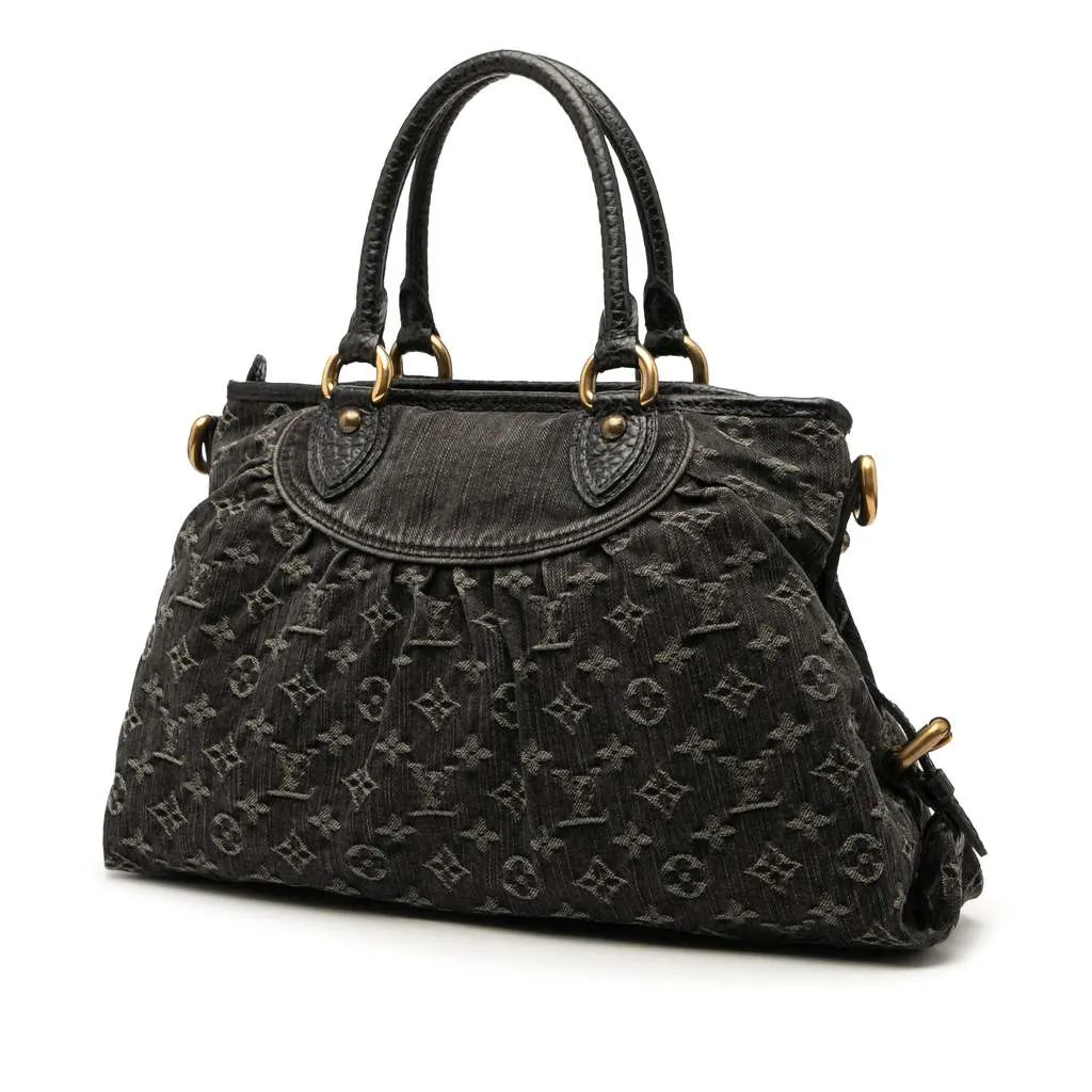 Louis Vuitton Monogram Denim Neo Cabby MM Black Denim Good - Back View