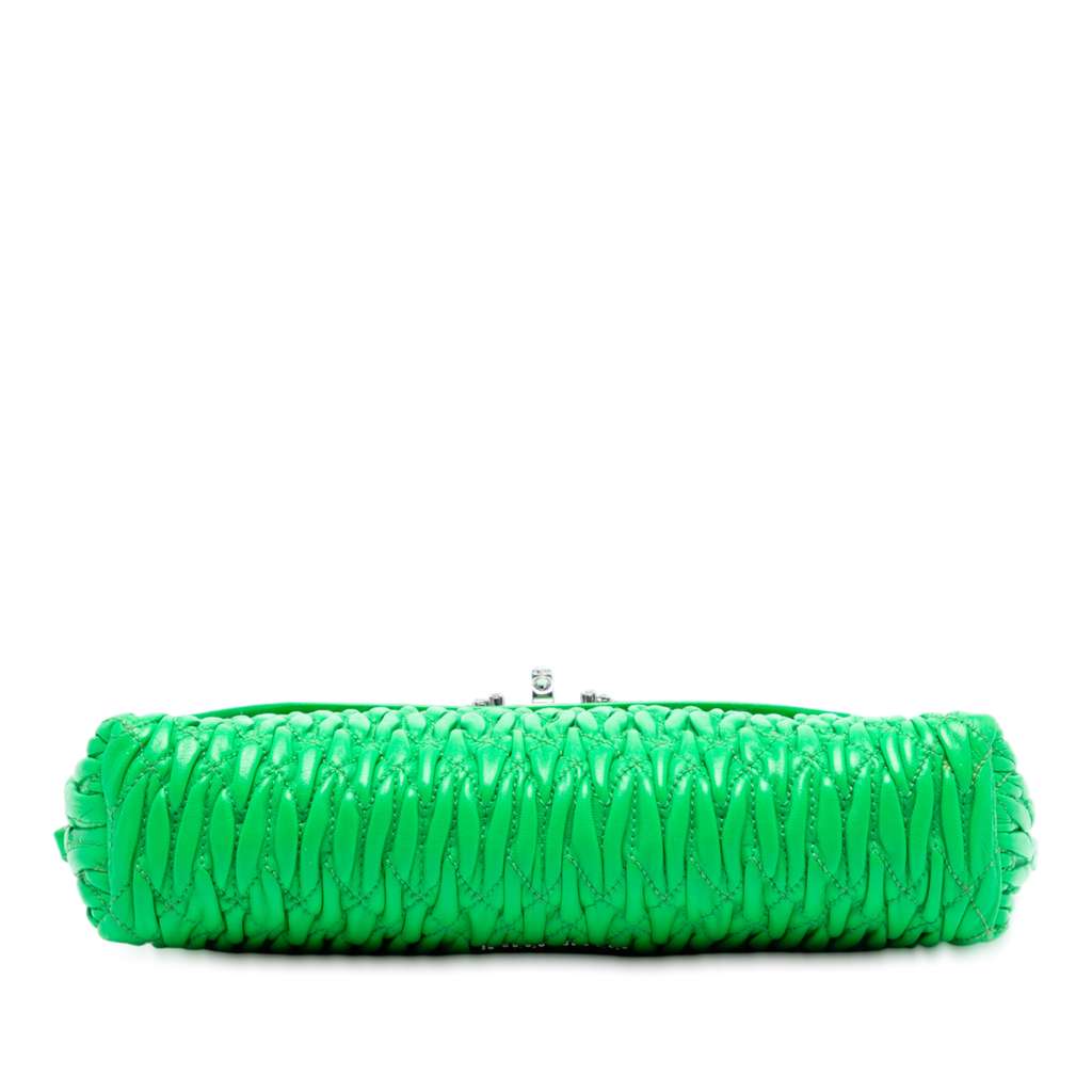 Miu Miu Matelasse Leather Crystal Flap Shoulder Bag - 3