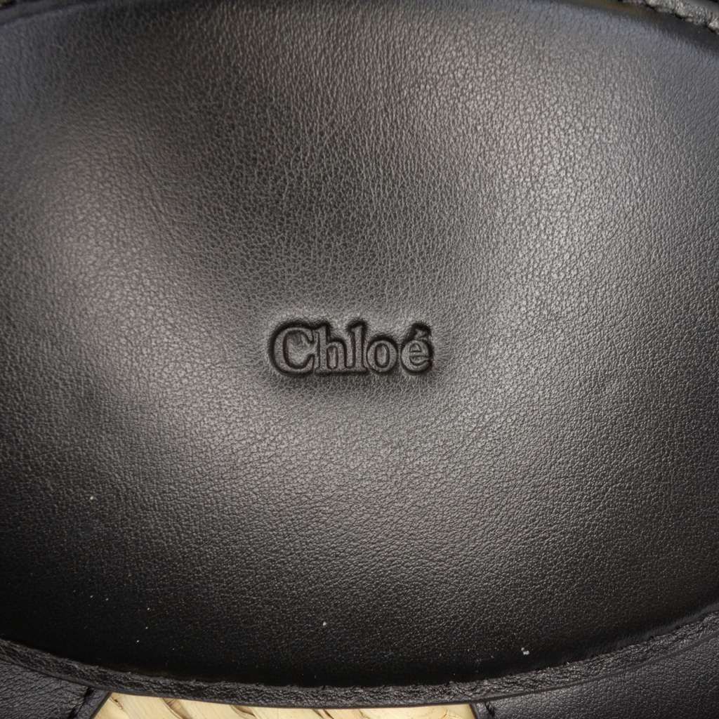 Chloé Small Raffia and Smooth Calfskin Sense Basket Tote - 5