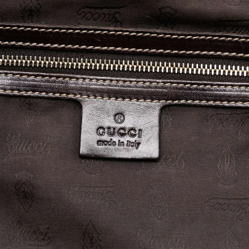Gucci GG Canvas Web Tassel Tote Brown Canvas Good - Box View