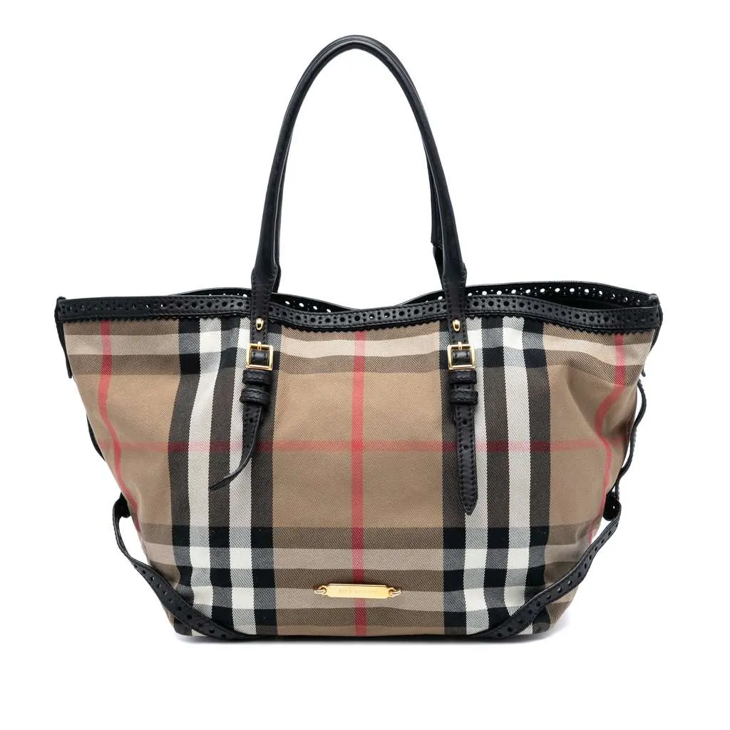 Burberry Small House Check Canvas Bridle Salisbury Tote Brown Canvas Very good - Front View