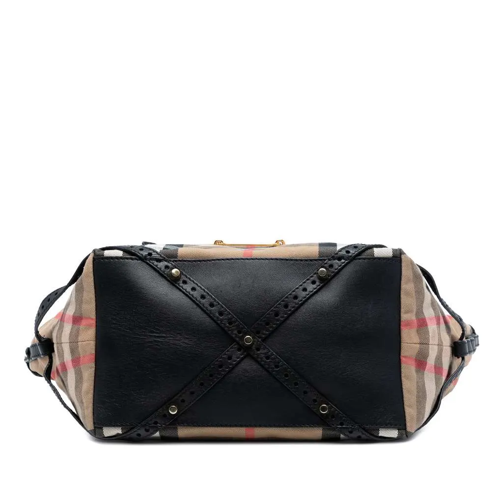 Burberry Small House Check Canvas Bridle Salisbury Tote Brown Canvas Very good - Inside View