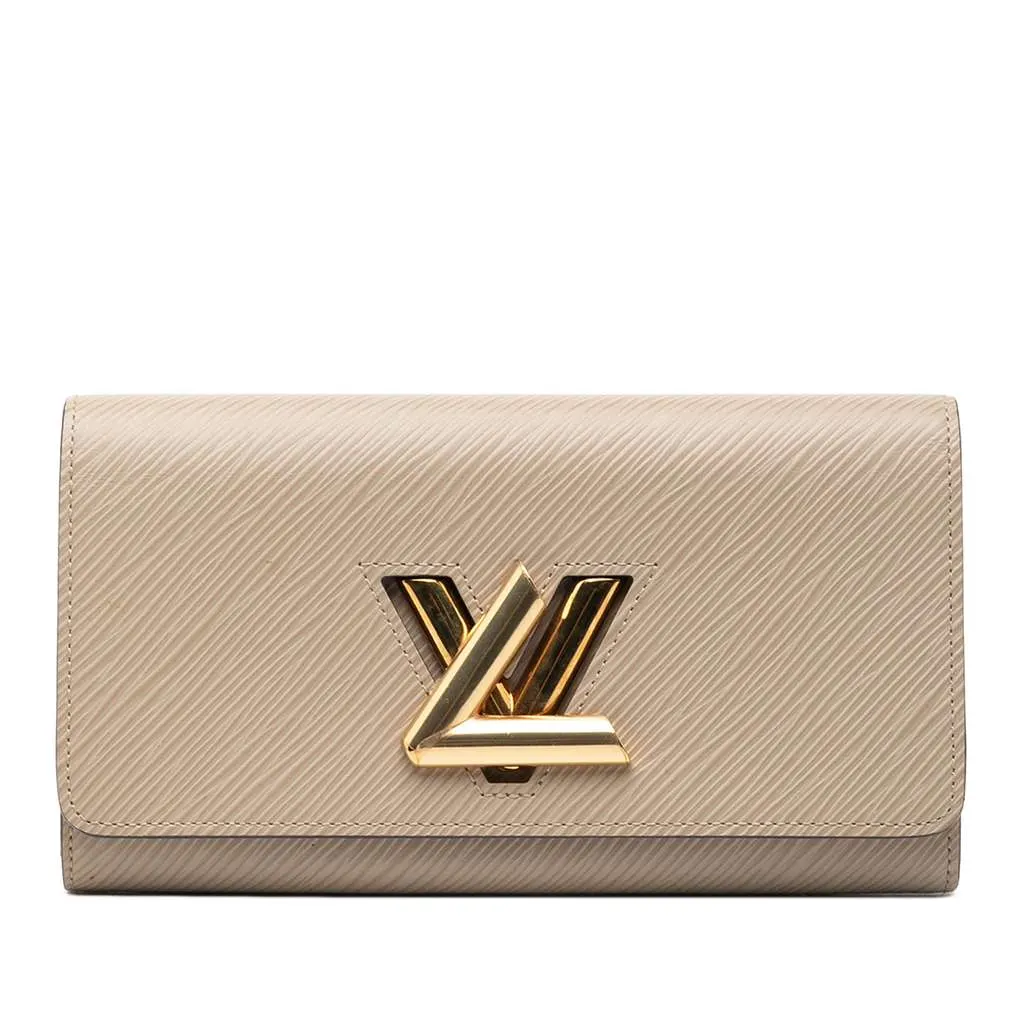 Louis Vuitton Epi Twist Long Wallet Brown Leather Good - Front View