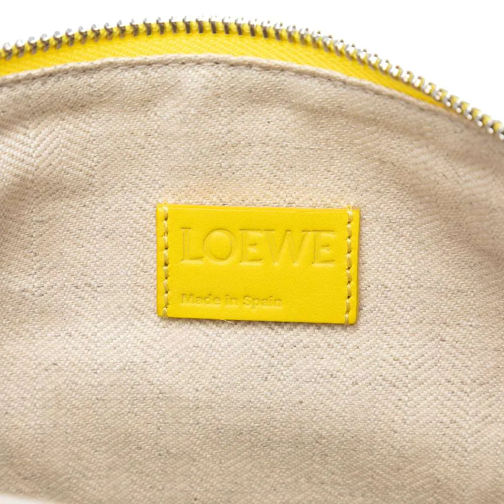 Loewe Repeat Anagram Jacquard and Leather Oblong Pouch Yellow Canvas Very good - Box View