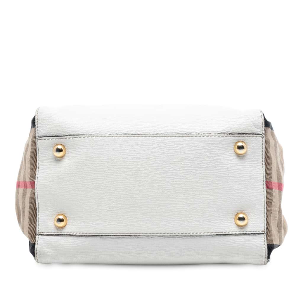Burberry Small Leather and House Check Canvas Canterbury Tote - 3