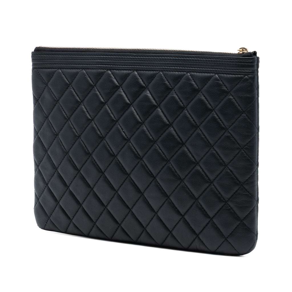 Chanel Medium Quilted Caviar Boy O Case Clutch - 2