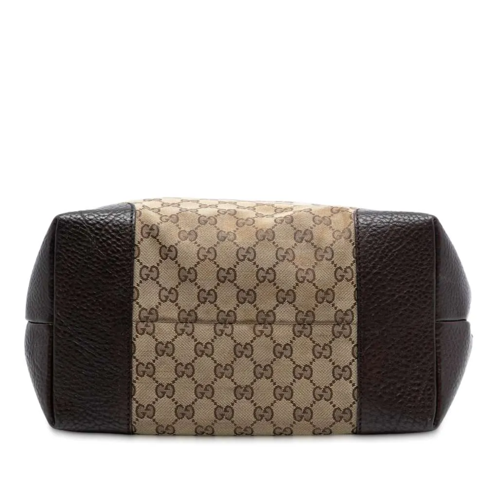 Gucci Large GG Canvas GG Charm Tote Brown Canvas Good - Inside View