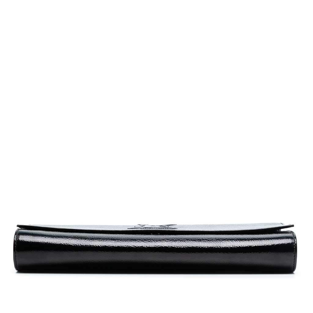 Saint Laurent Large Textured Patent Monogram Belle De Jour Clutch - 3