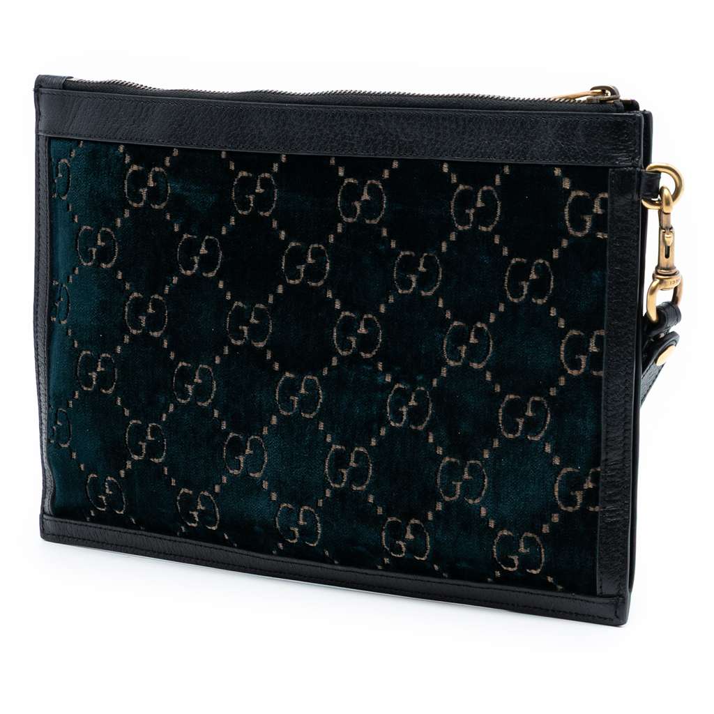 Gucci GG Velvet Ophidia Clutch - 2