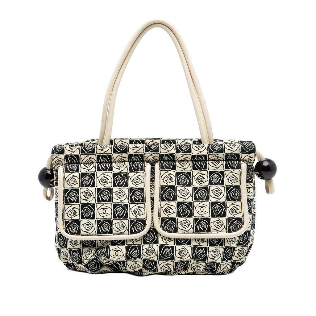 Chanel Camellia Canvas Coco Ball Tote