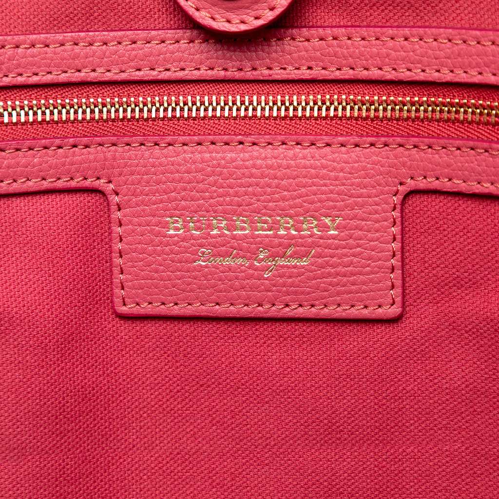 Burberry Small Haymarket Check Floral Print Coated Canvas Canterbury Tote - 5