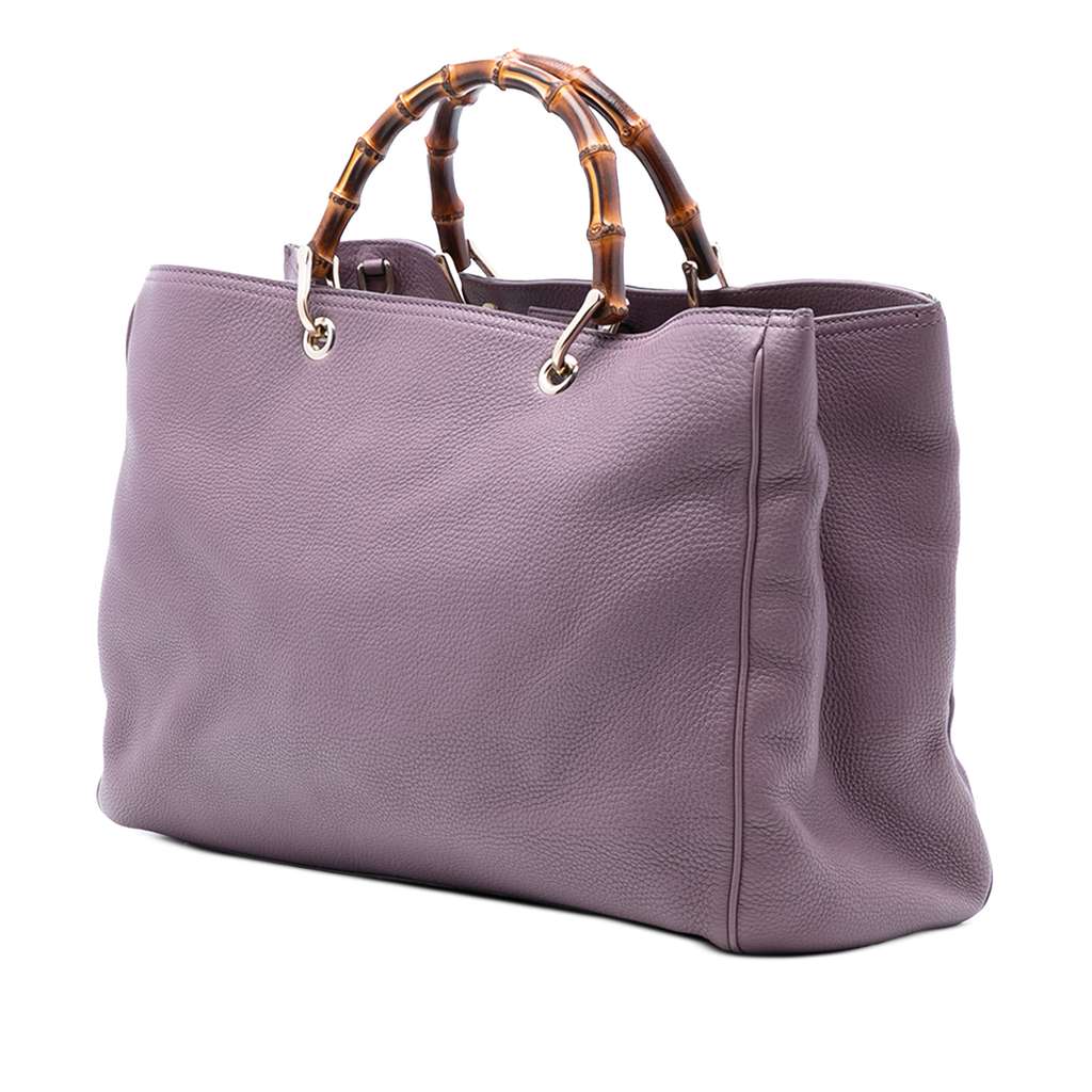 Gucci Large Calfskin Bamboo Shopper Satchel - 2