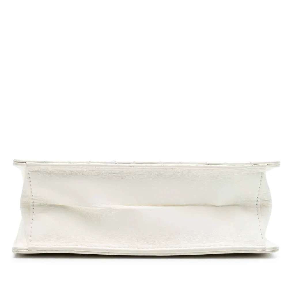 Chanel Quilted Lambskin Delivery Cutout Handle Bag White Leather Very good - Inside View