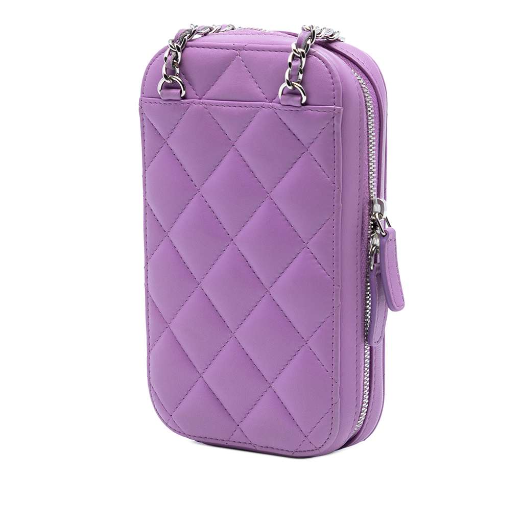 Chanel CC Quilted Lambskin Zip Phone Case - 2