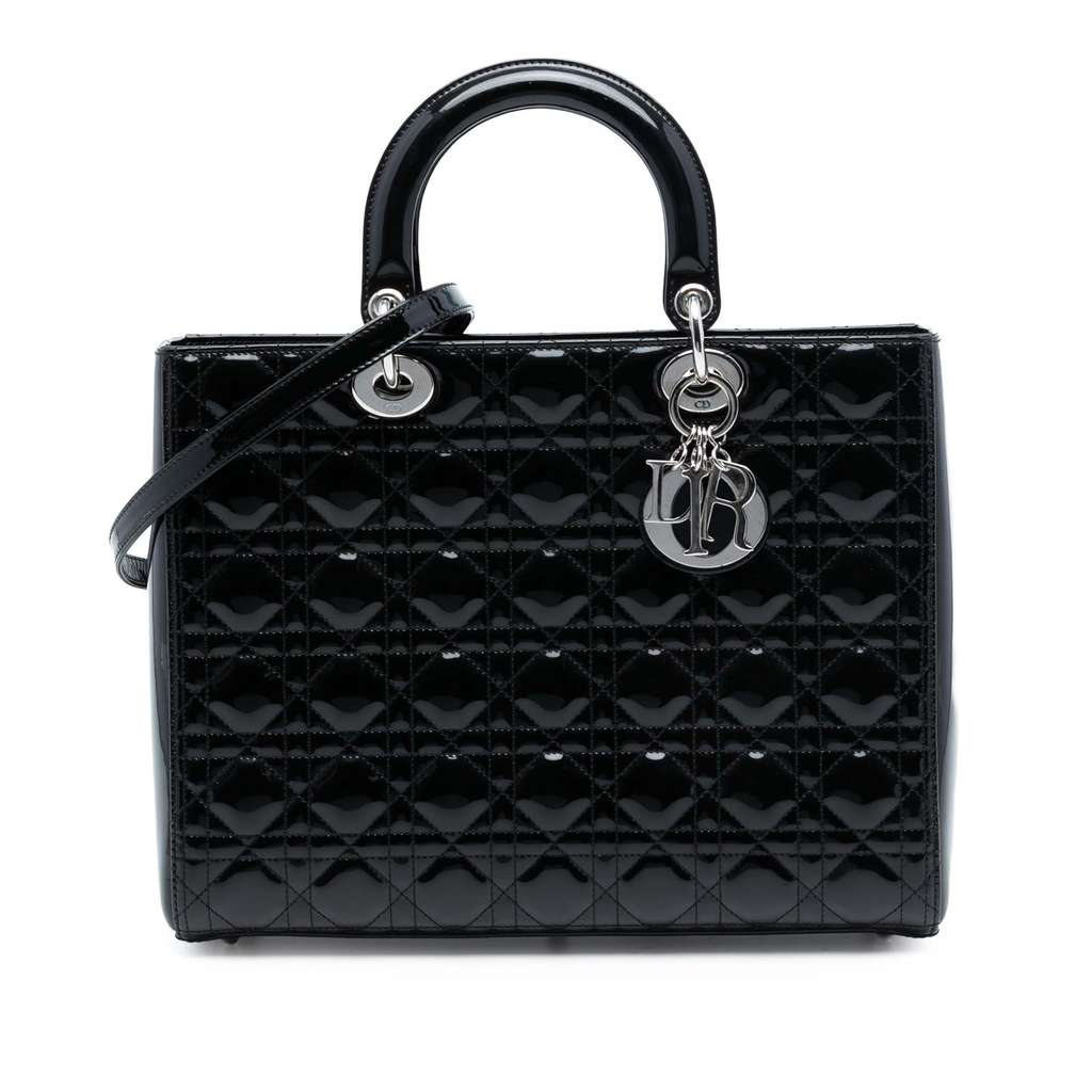 Dior Large Patent Cannage Lady Dior