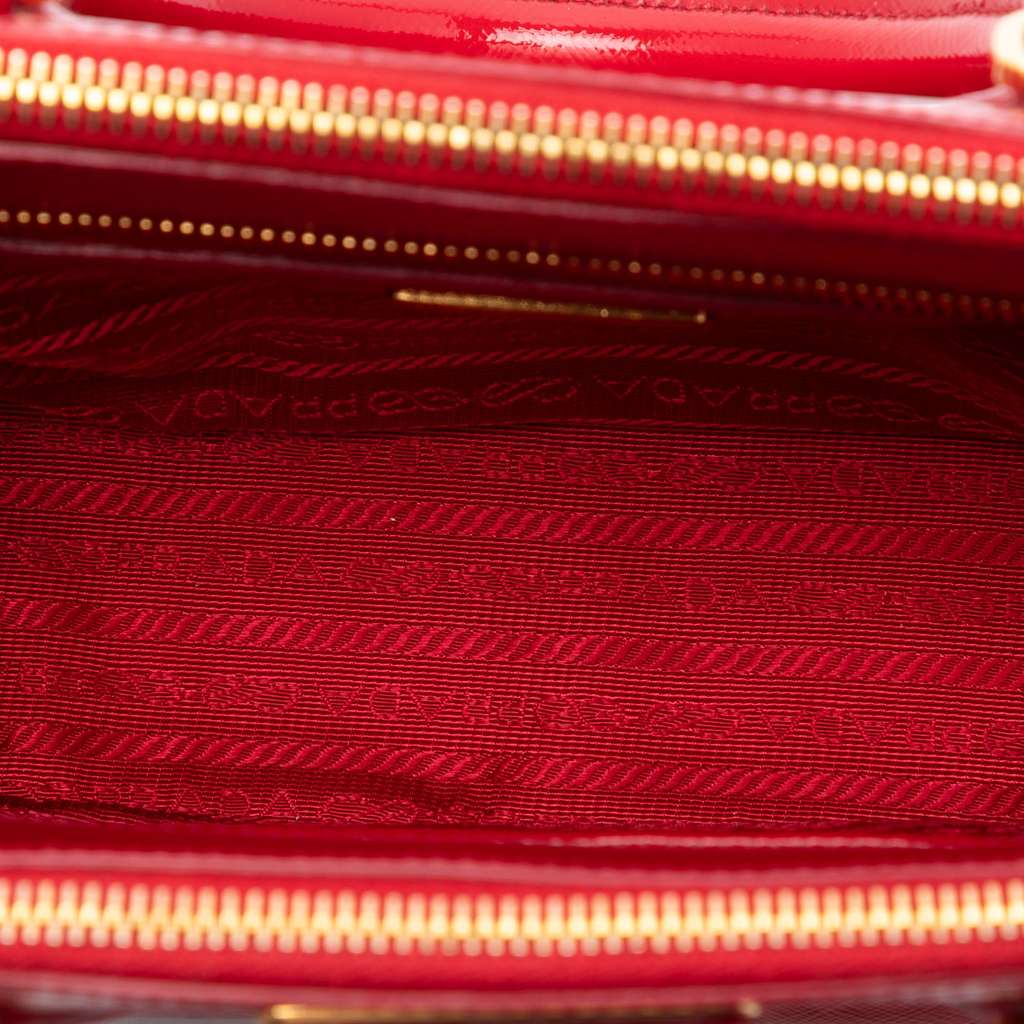 Prada Mini Saffiano Vernice Galleria Double Zip Satchel - 4
