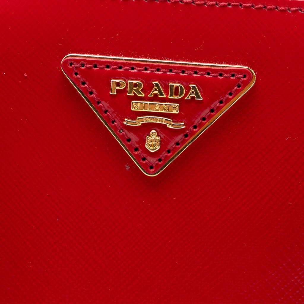 Prada Mini Saffiano Vernice Galleria Double Zip Satchel - 5
