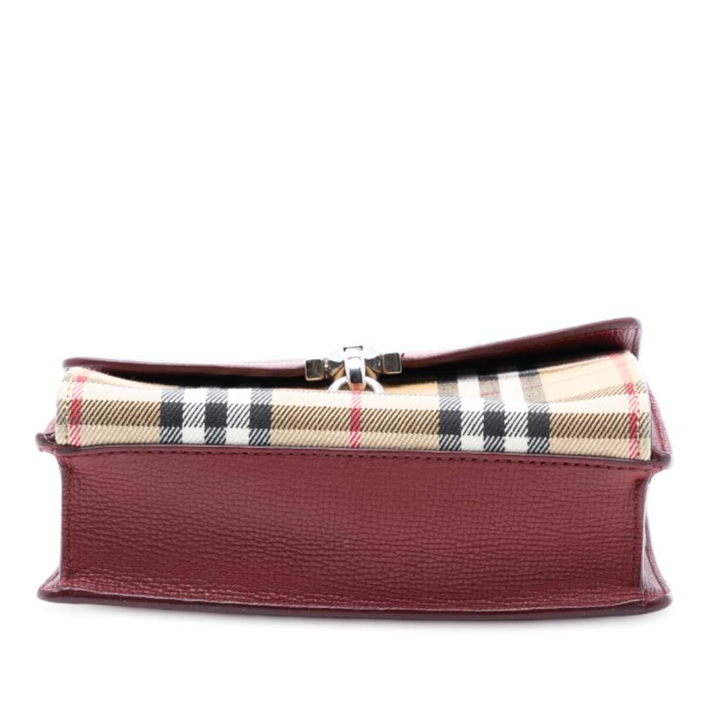 Burberry Small Leather and House Check Canvas Derby Macken Crossbody - 3