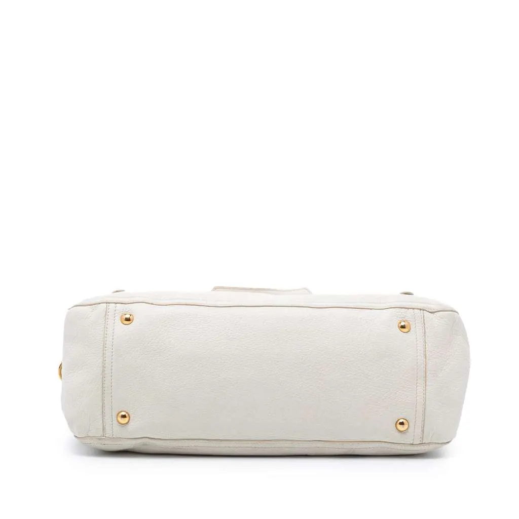 Miu Miu Cervo Deerskin East West Satchel White Leather Good - Inside View
