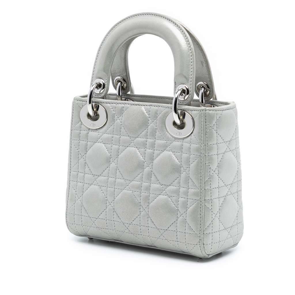 Dior Mini Iridescent Lambskin Cannage Lady Dior - 2