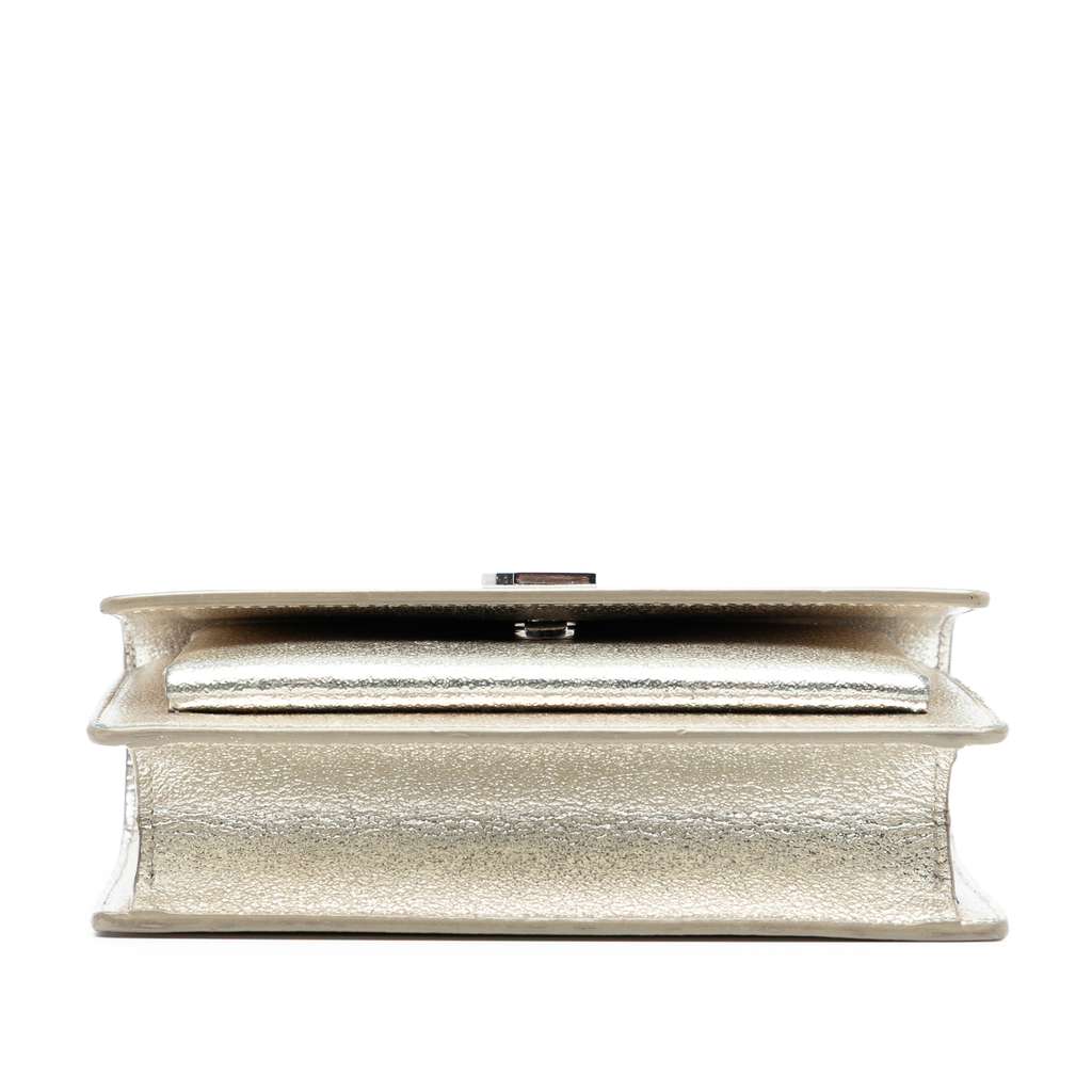 Saint Laurent Metallic Calfskin Monogram Sunset Wallet on Chain - 3