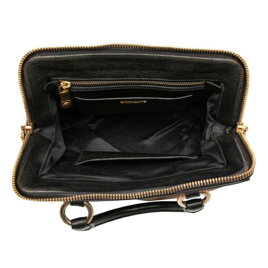 Miu Miu Bicolor Goatskin Madras Satchel - 4