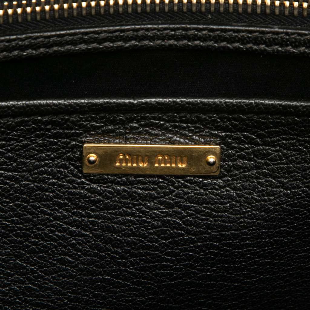 Miu Miu Bicolor Goatskin Madras Satchel - 5