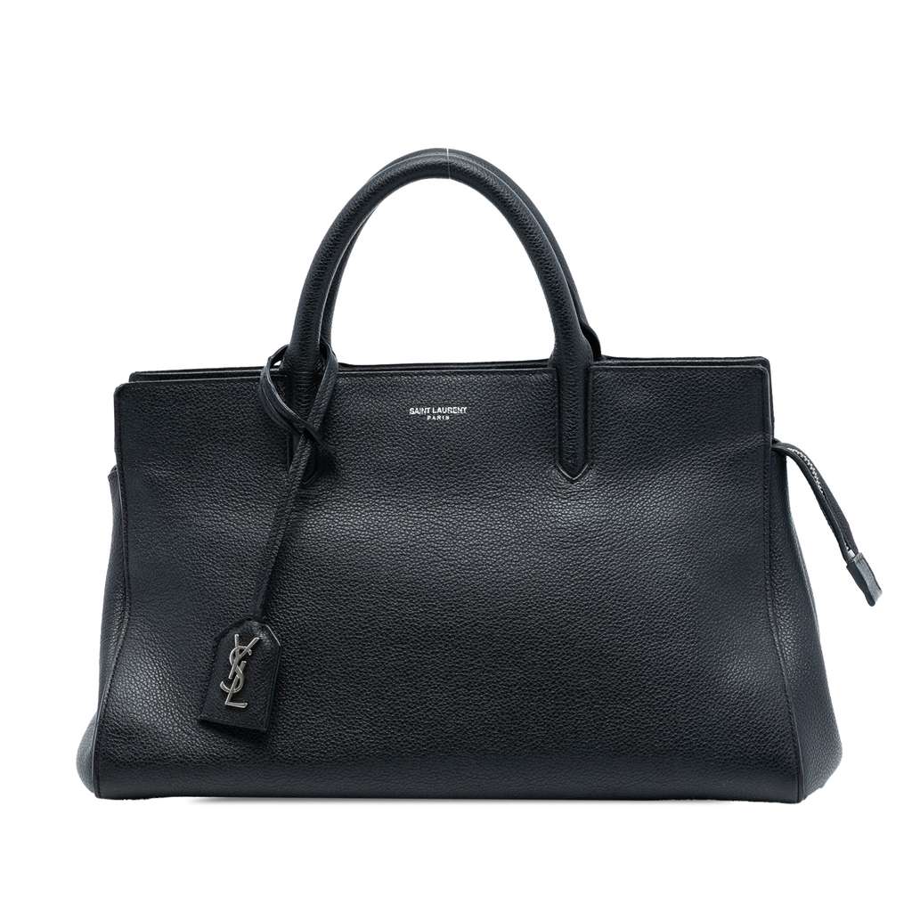 Saint Laurent Small Grained Calfskin Cabas Rive Gauche Satchel