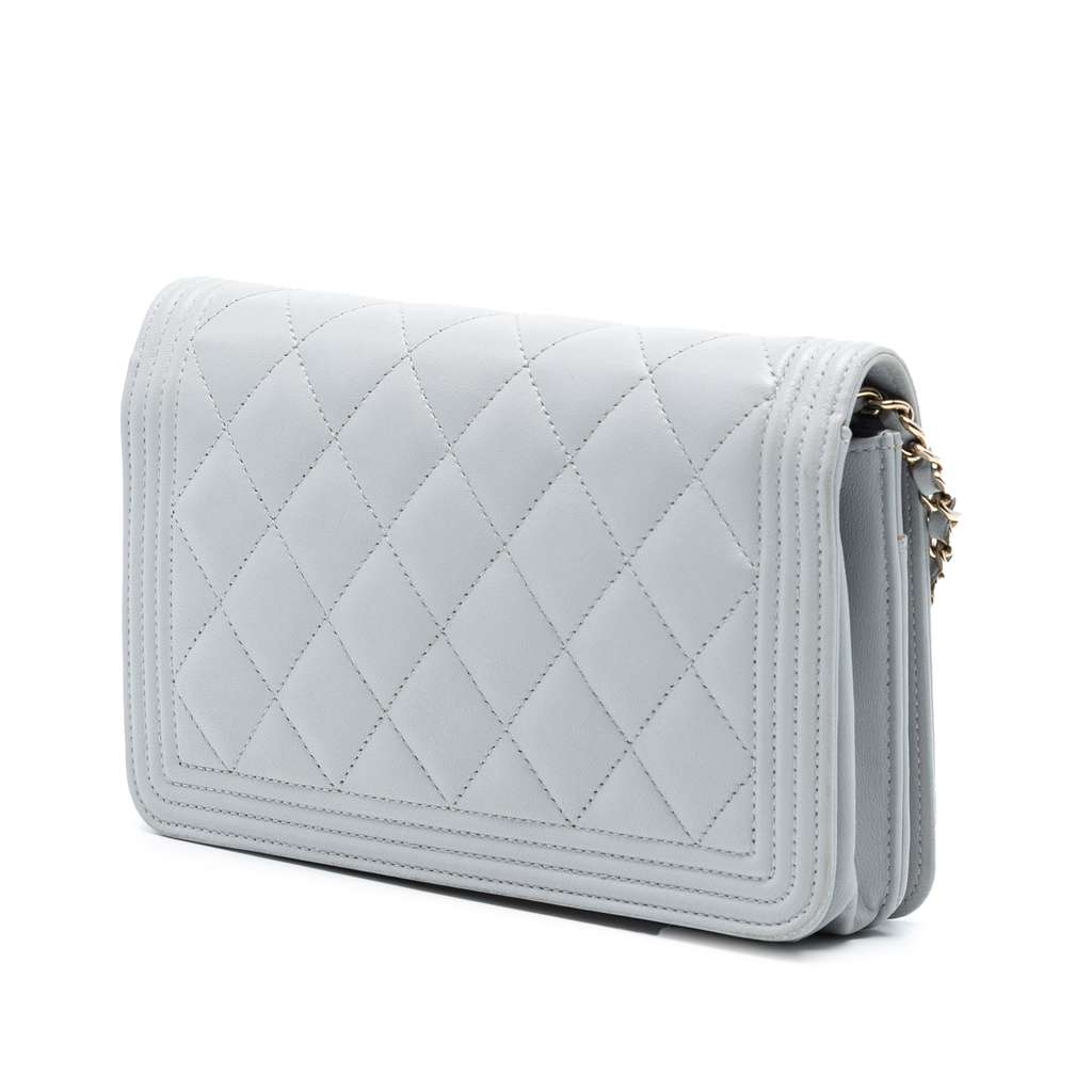 Chanel Quilted Lambskin Boy Wallet On Chain - 2