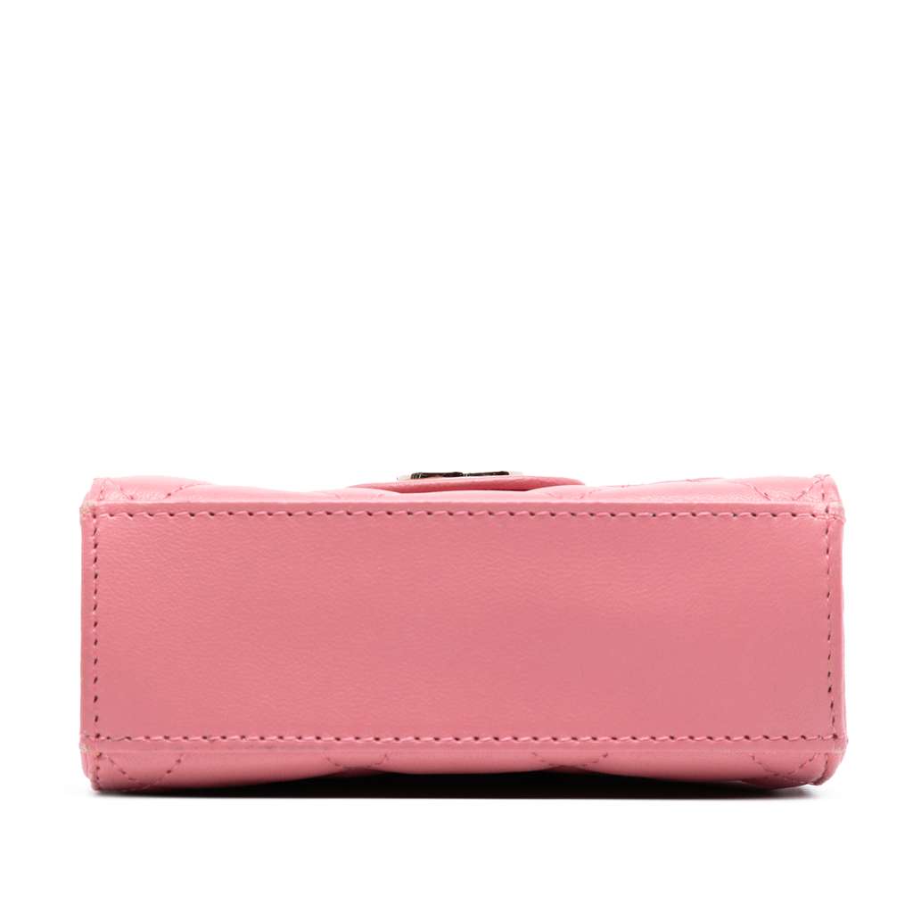 Chanel CC Lambskin Top Handle Flap Coin Purse with Chain - 3