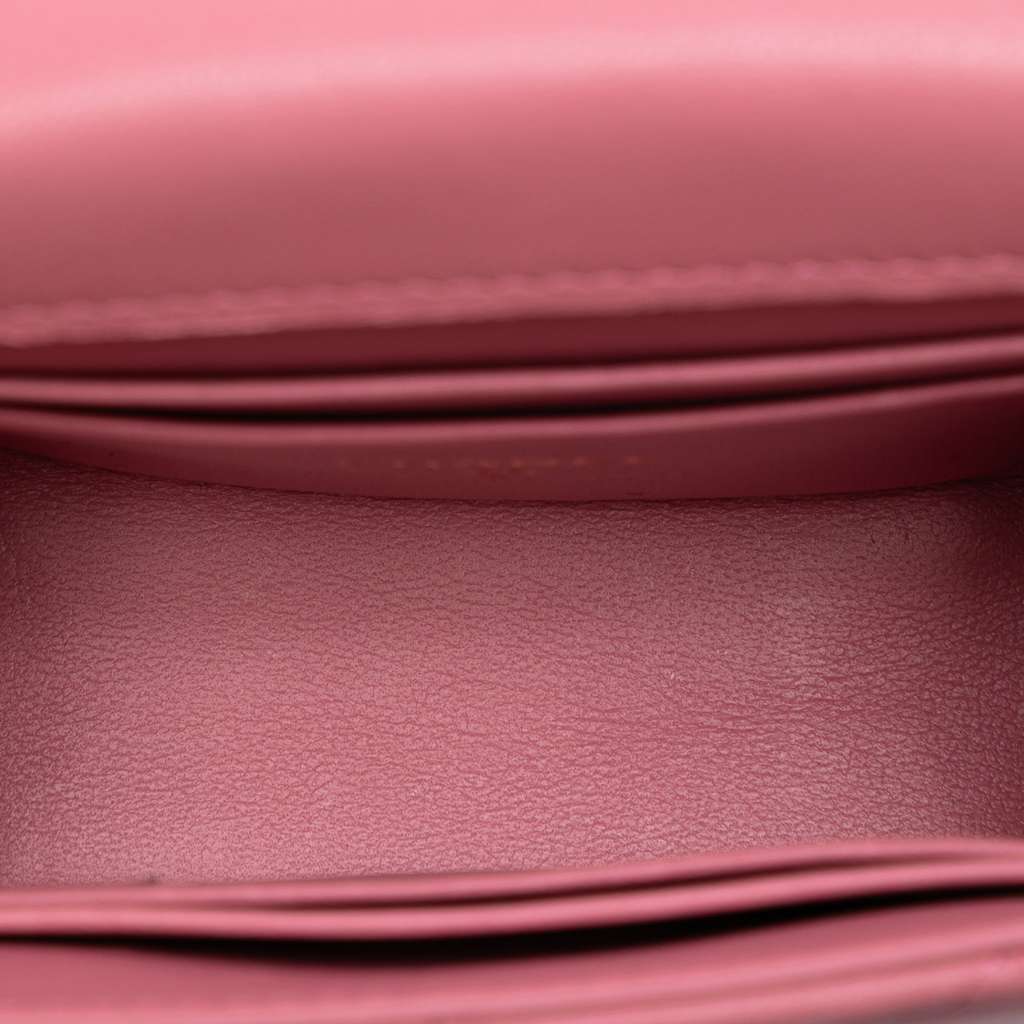 Chanel CC Lambskin Top Handle Flap Coin Purse with Chain - 4