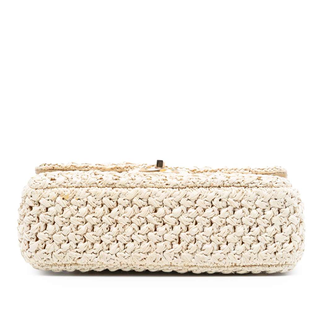 Chanel Medium Classic Raffia Crochet Single Flap - 3