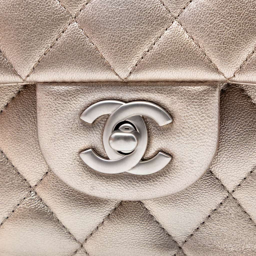 Chanel Medium Classic Metallic Lambskin Double Flap - 5