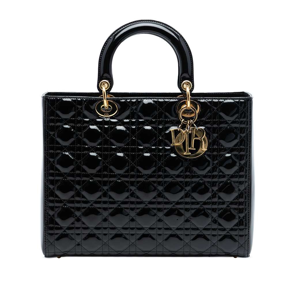 Dior Large Patent Cannage Lady Dior