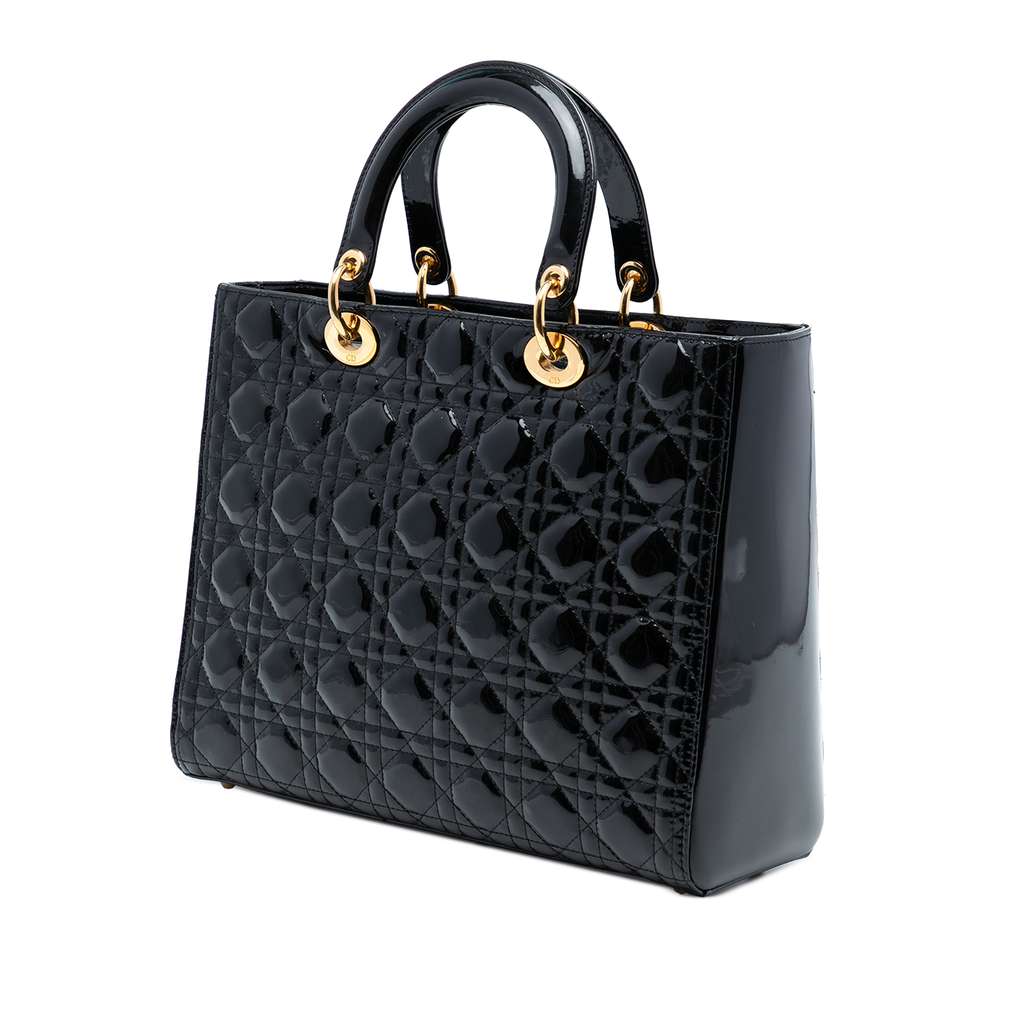Dior Large Patent Cannage Lady Dior - 2