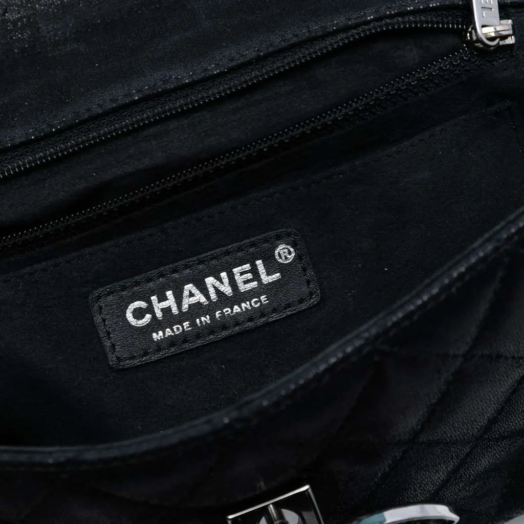 Chanel Iridescent Caviar Crystal CC Wallet On Chain Black Leather Very good - Box View
