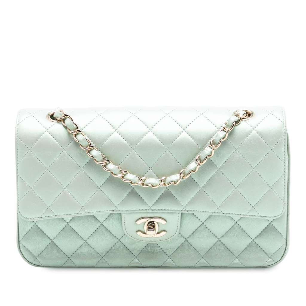 Chanel Medium Classic Iridescent Lambskin Double Flap