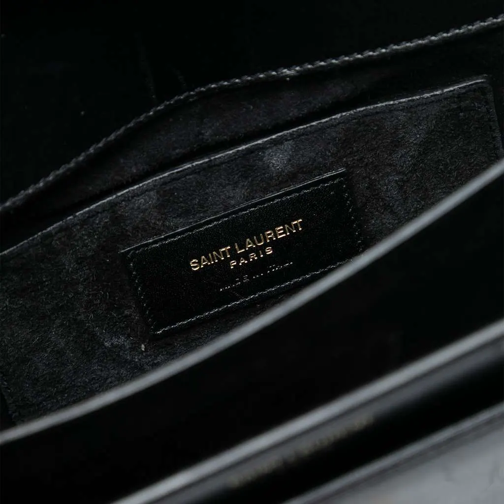 Saint Laurent Medium Leather High School Satchel Black Leather Very good - Model View
