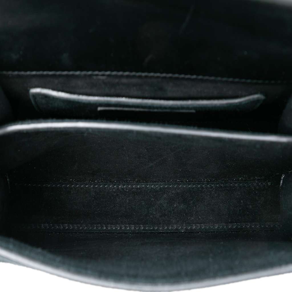 Saint Laurent Mini Suede Leopard Print Monogram Cassandra Top Handle Bag - 4