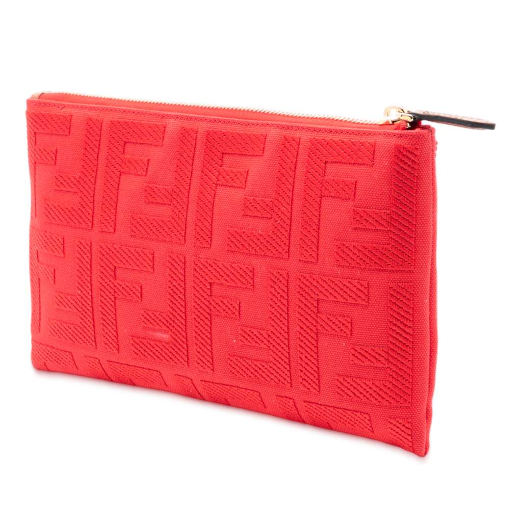 Fendi Zucca Embroidered Canvas Zip Pouch - 2
