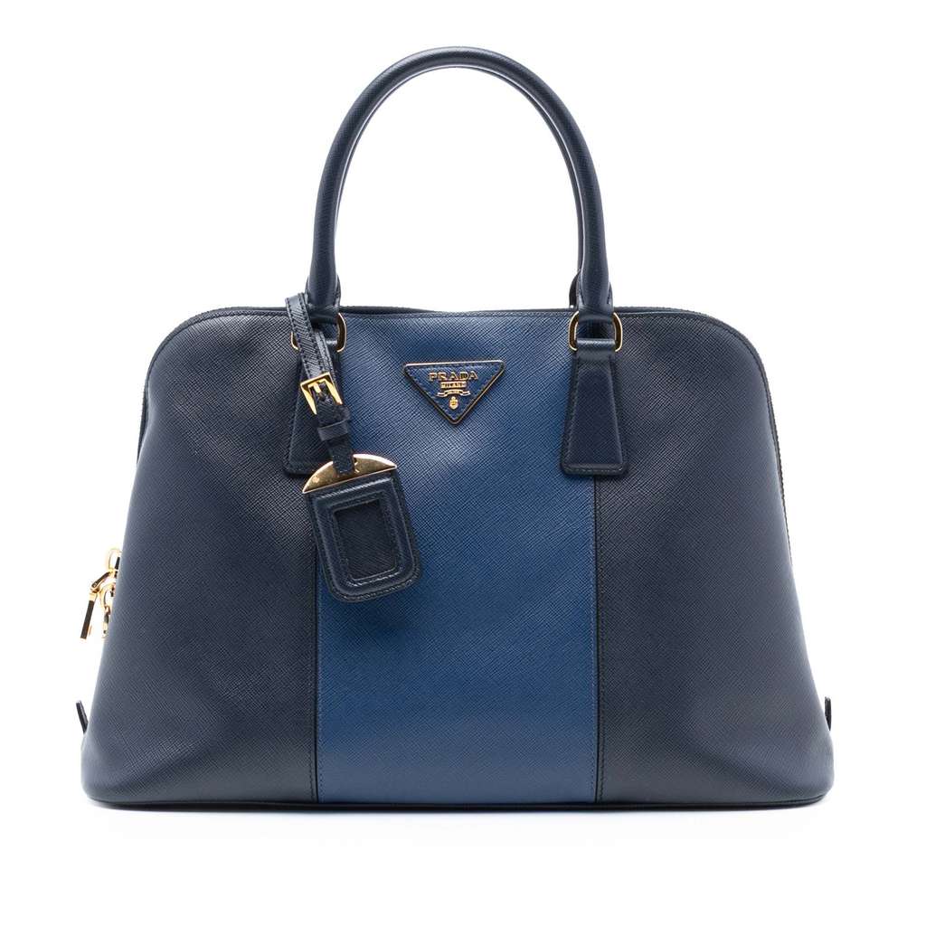 Prada Medium Bicolor Saffiano Lux Promenade Satchel