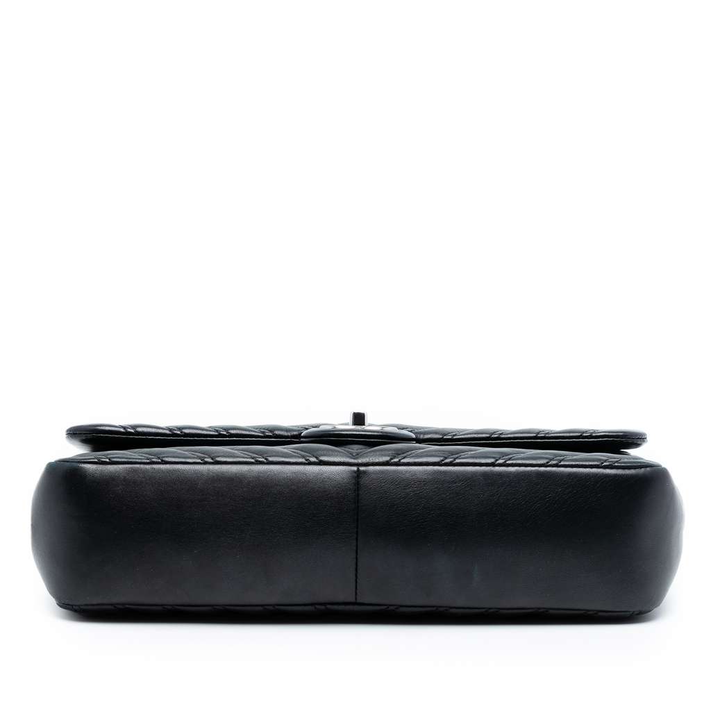 Chanel Jumbo Classic Chevron Lambskin Double Stitch Single Flap - 3