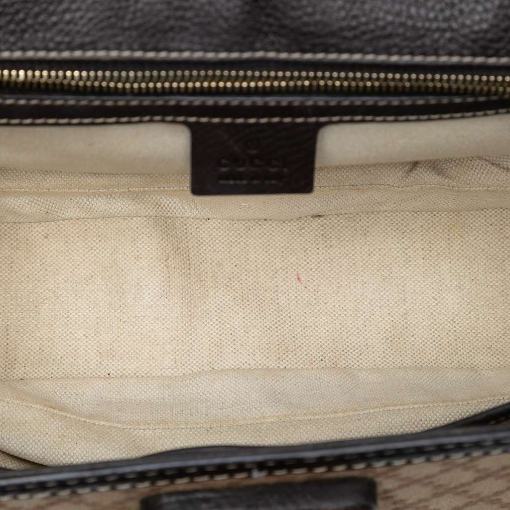 Gucci Medium Diamante Canvas New Bamboo Satchel - 4