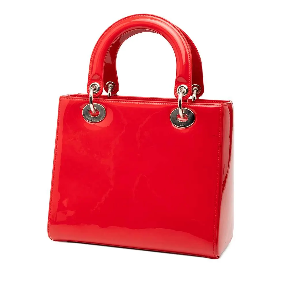 Dior Medium Patent Lady Dior Red Leather Very good - Back View