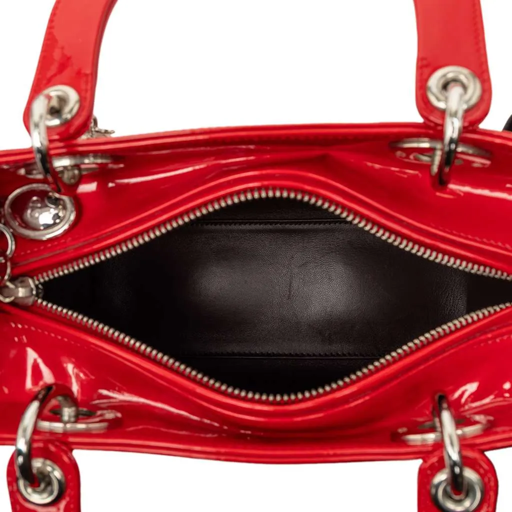Dior Medium Patent Lady Dior Red Leather Very good - Model View