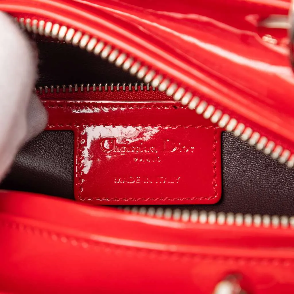 Dior Medium Patent Lady Dior Red Leather Very good - Box View