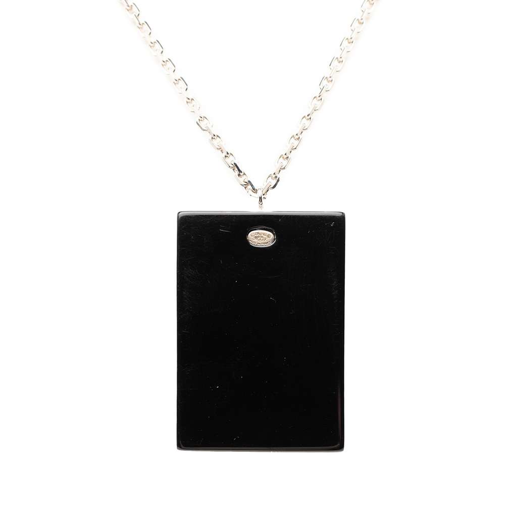 Chanel Resin Rhinestone Hearts Pendant Necklace - 4