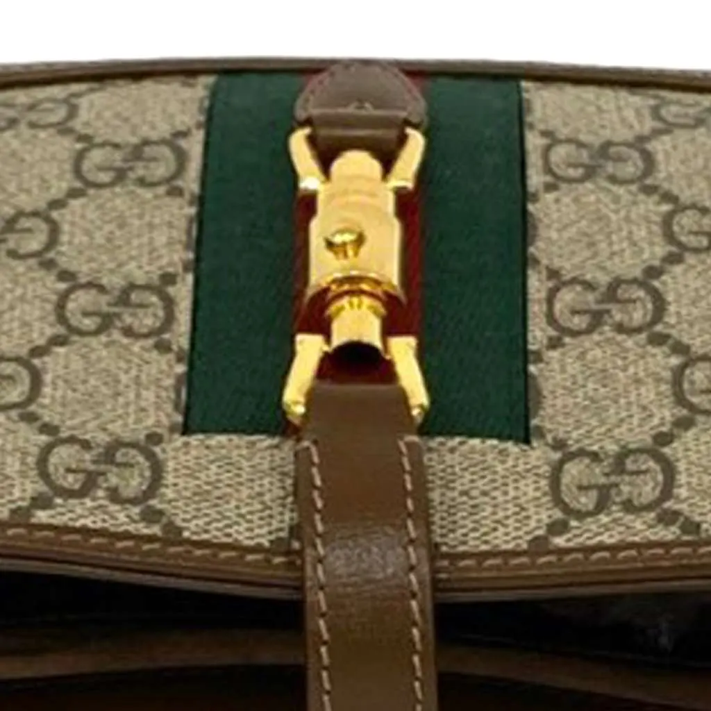 Gucci Mini GG Supreme Web Jackie 1961 Crossbody Brown Canvas Very good - Box View